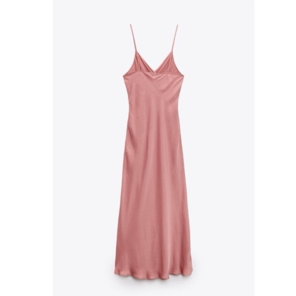 Zara Elegant Pink Spaghetti Strap Dress - Picture 7 of 10